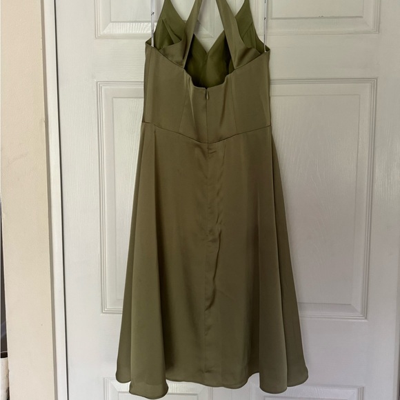 AW Bridal Bridesmaid Dress Moss / Sage Green with Slit Side size 6 Padded - Picture 6 of 12